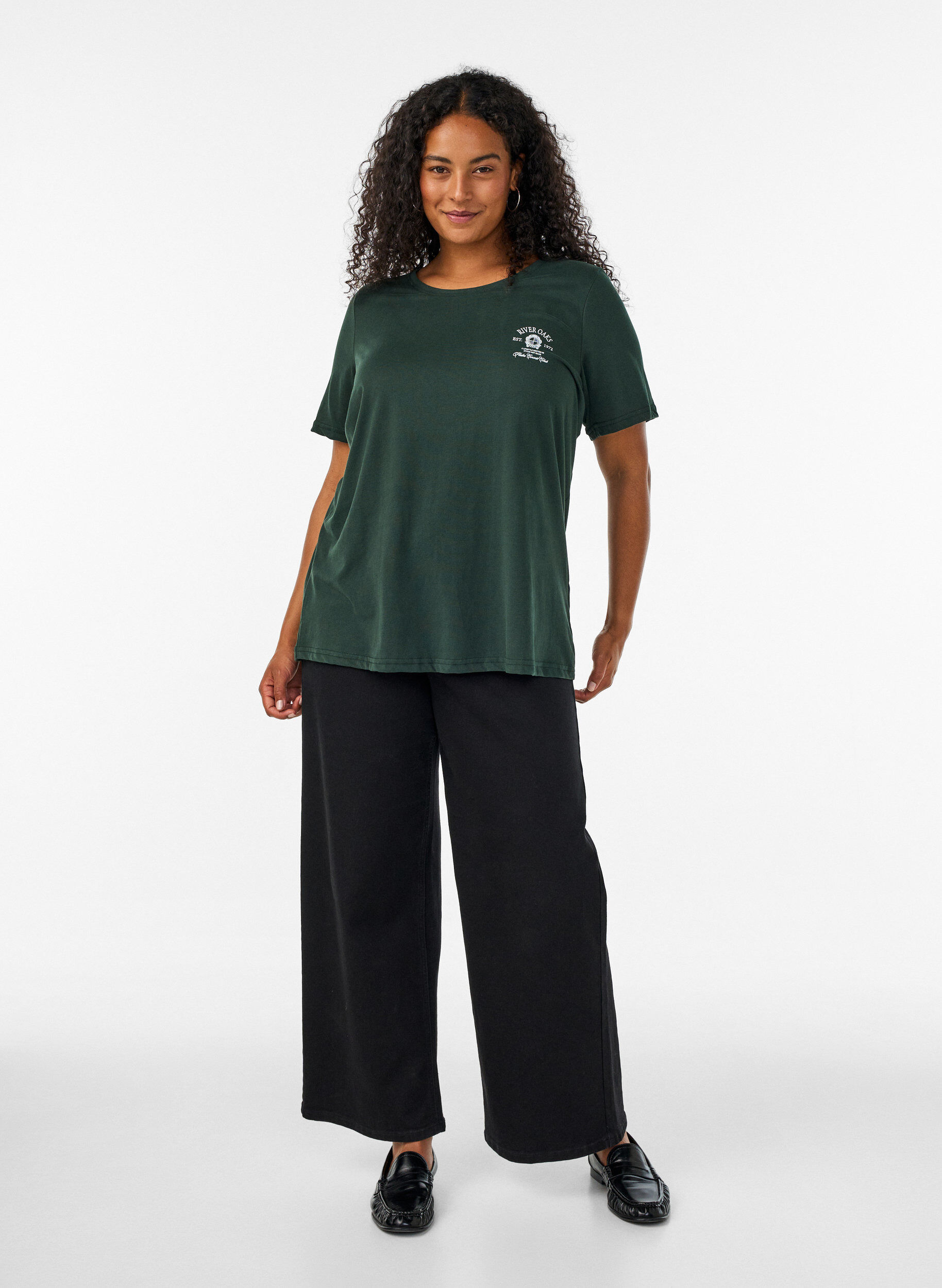 ZizziT-shirt met print, Groen, Model image number 1