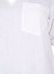 Tuniek van katoenmix met korte mouwen en linnen, Bright White, Packshot image number 2