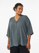 FLASH – Shirtblouse met V-hals en 3/4 mouwen, Groen, Model image number 0