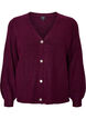 Vest met V-hals en ribstructuur, Paars, Packshot image number 0