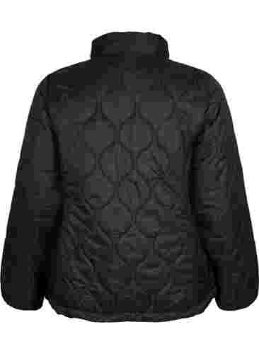 Doorgestikte jas met rits en zakken, Black, Packshot image number 1