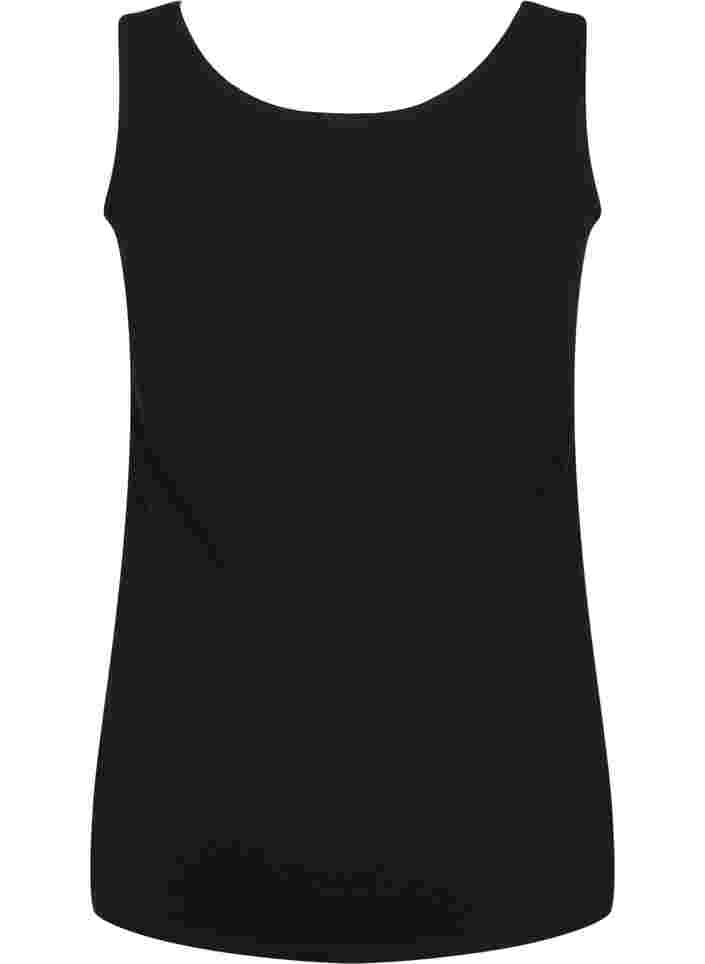 Effen gekleurd basic top in katoen, Black, Packshot image number 1