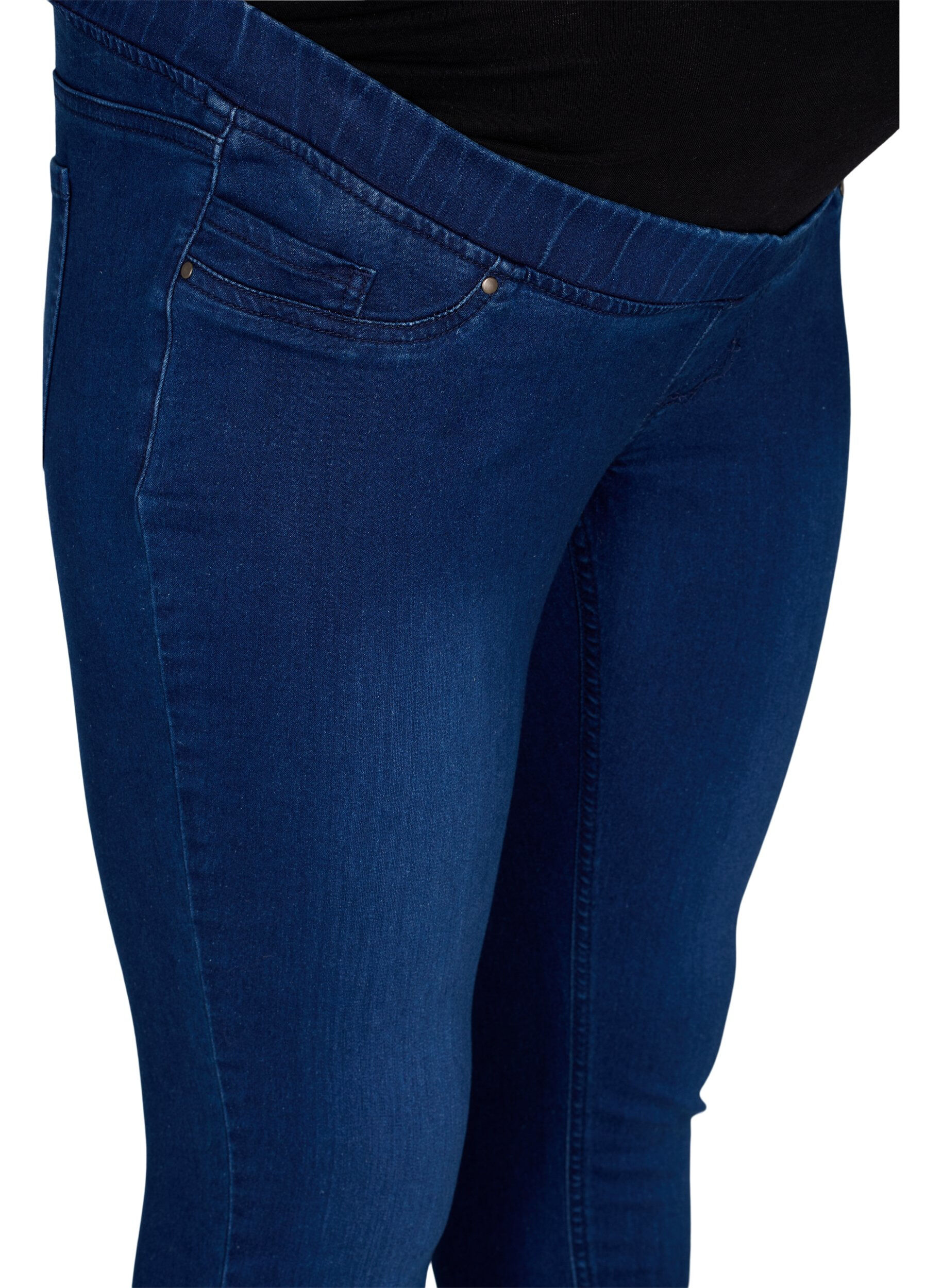Zizzi Zwangerschaps jeggings in katoenmix, Blauw, Packshot image number 2