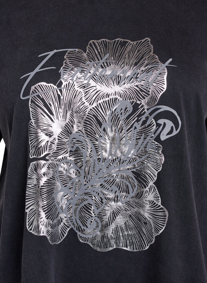 T-shirt in biologisch katoen met een coole print, Grijs, Packshot image number 2