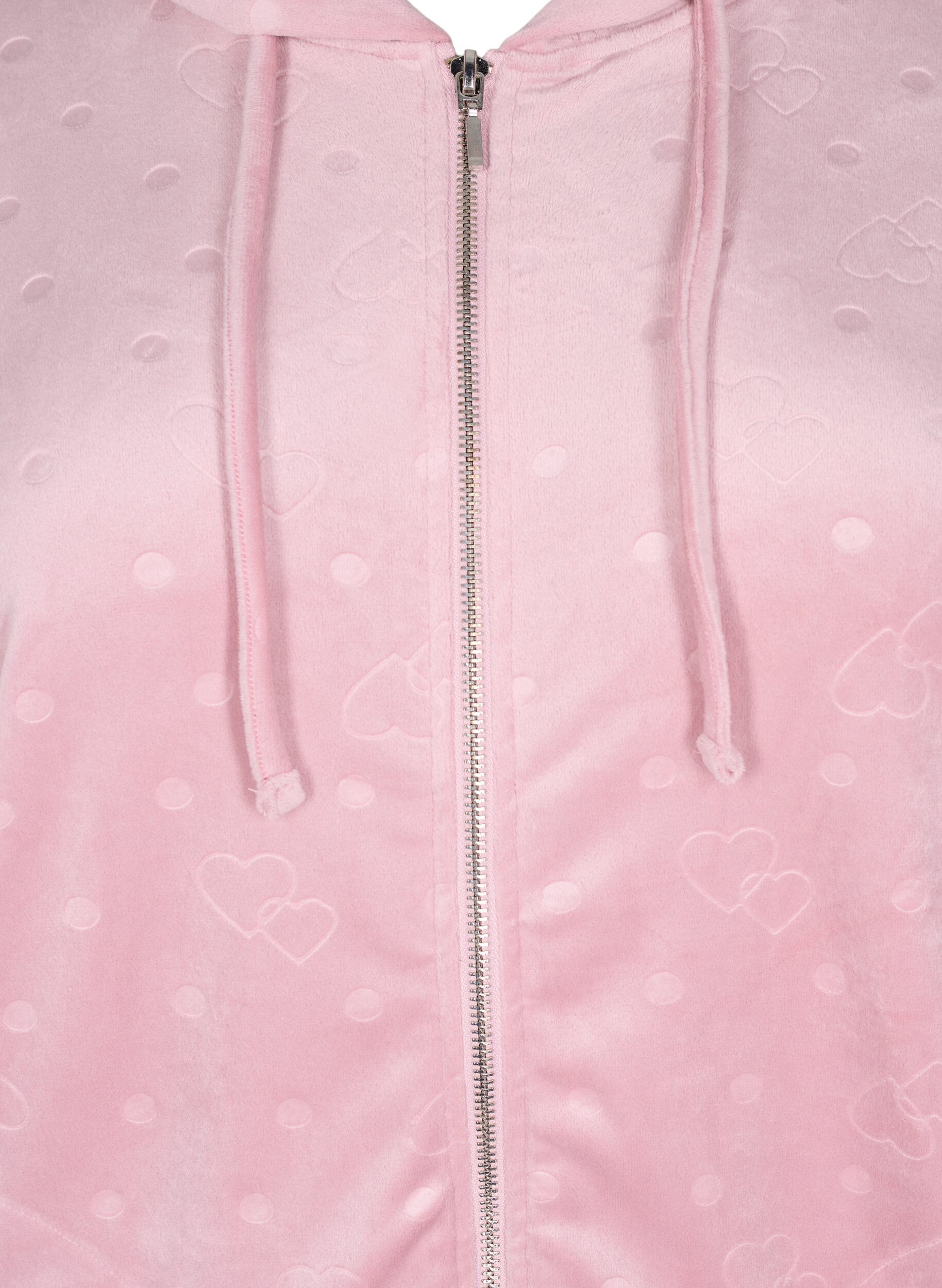 Zizzi Velour cardigan met capuchon en zakken, Roze, Packshot image number 2