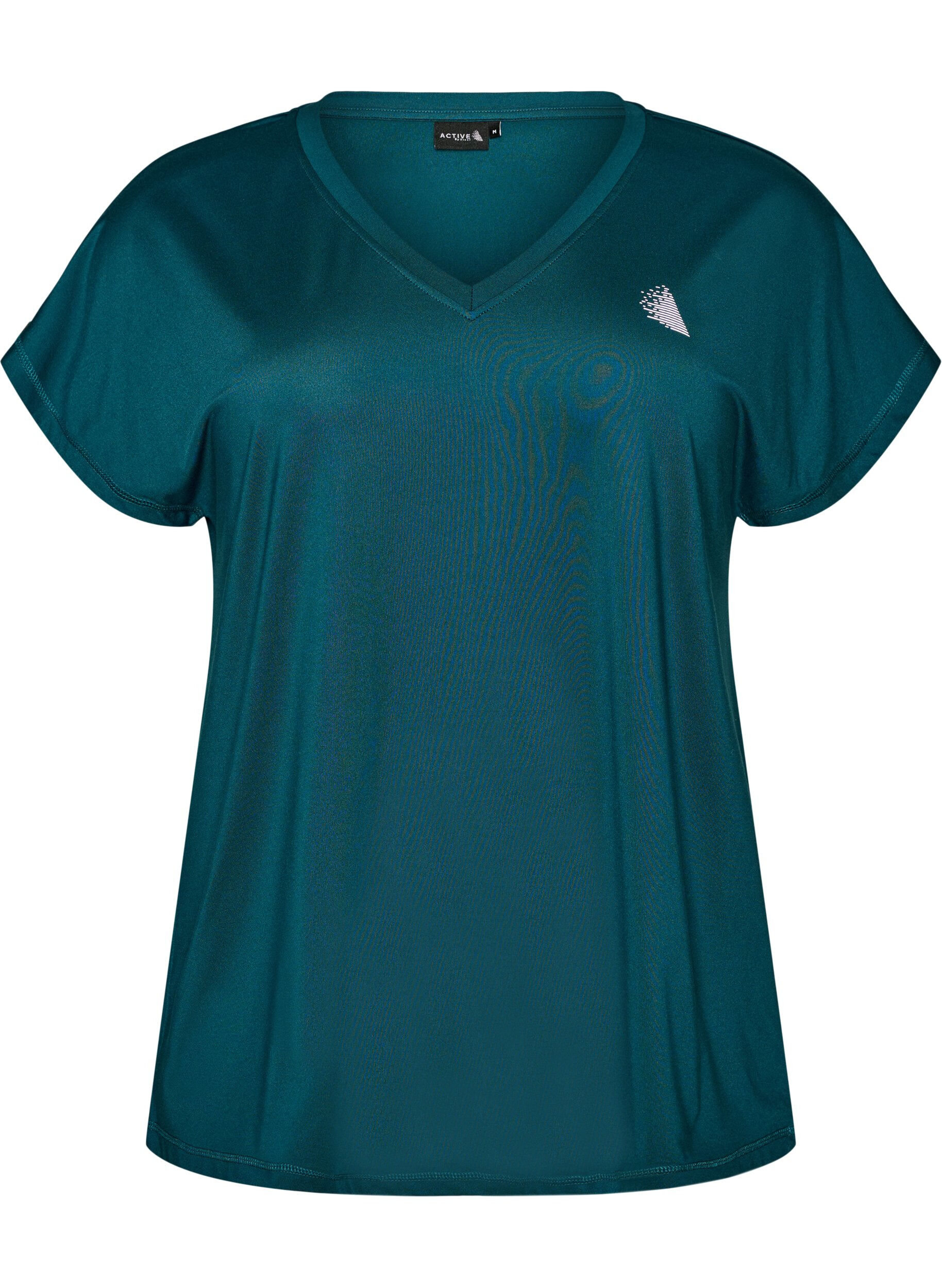ZizziLosvallend trainings-T-shirt met V-hals, Groen, Packshot image number 0