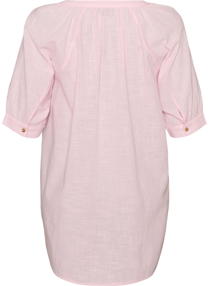 Katoenen tuniek met V-hals, Roze, Packshot image number 1