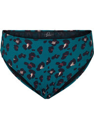 Bikinibroekje met hoge taille, Teal Leopard