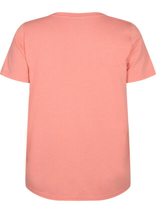T-shirt met korte mouwen en v-hals, Bright Coral, Packshot image number 1