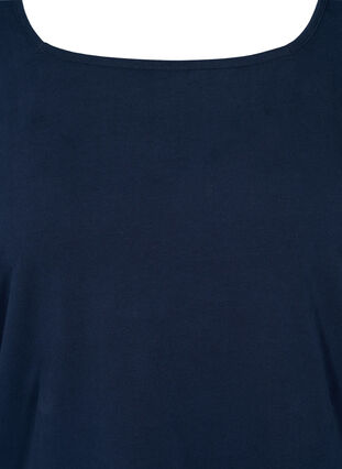 Effen katoenen t-shirt met 3/4 mouwen, Navy Blazer, Packshot image number 2