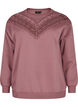 Sweatshirt met ruches en gehaakt detail, Rose Brown, Packshot image number 0