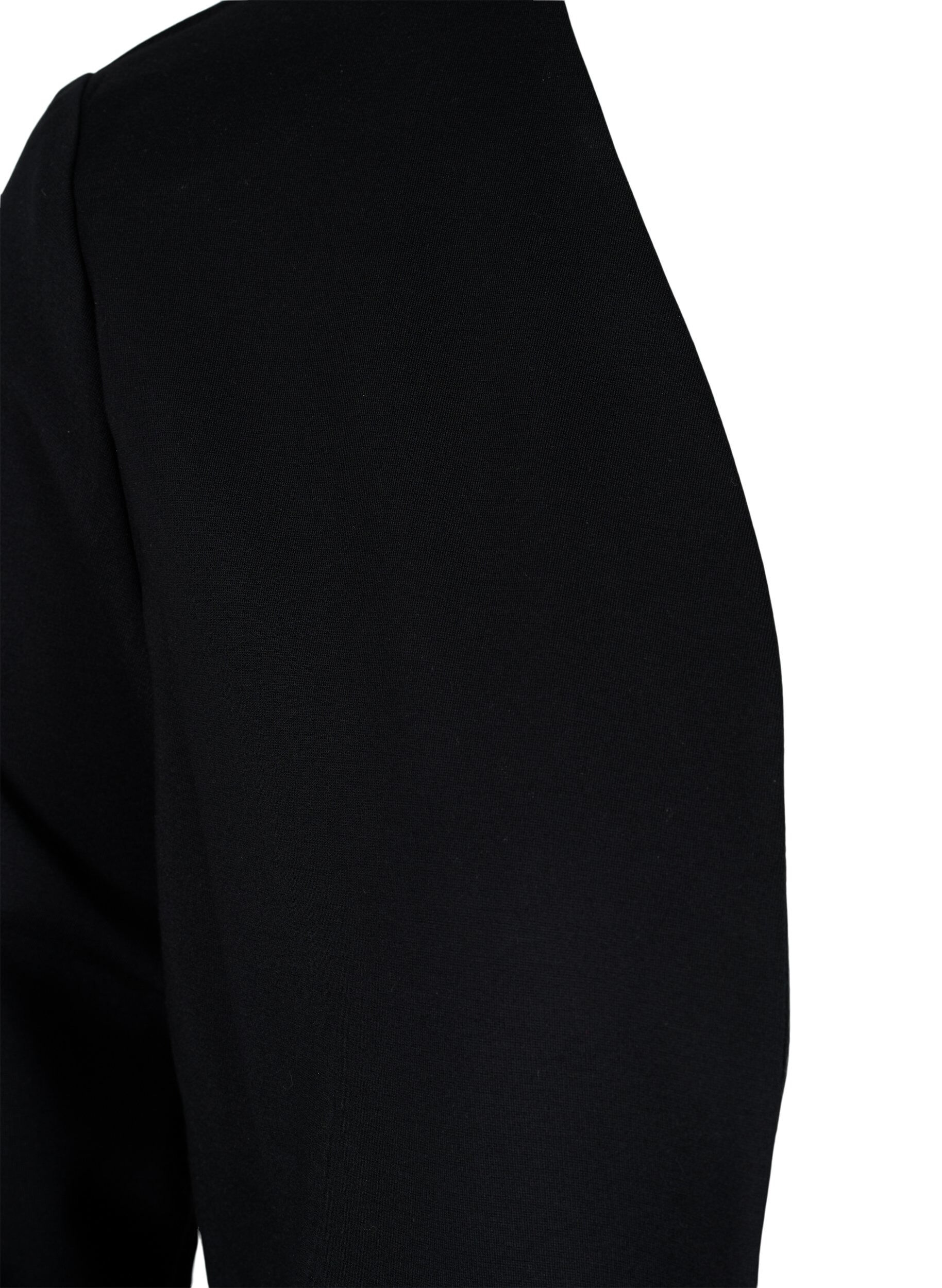 Zizzi Effen kleur korte open blazer, Black, Packshot image number 2
