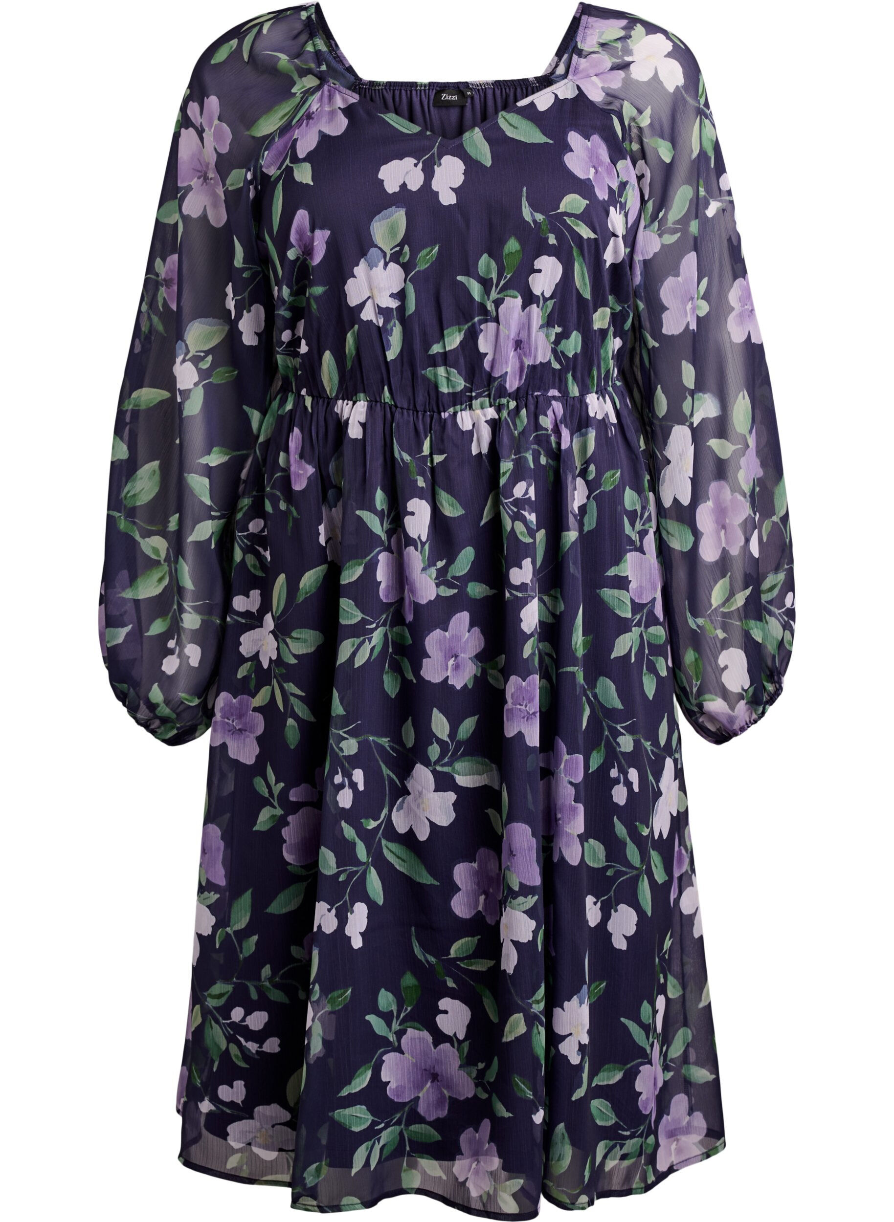 Chiffon feestjurk met lange mouwen
