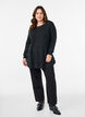 Lange gebreide blouse met balknopen, Grijs, Model image number 1