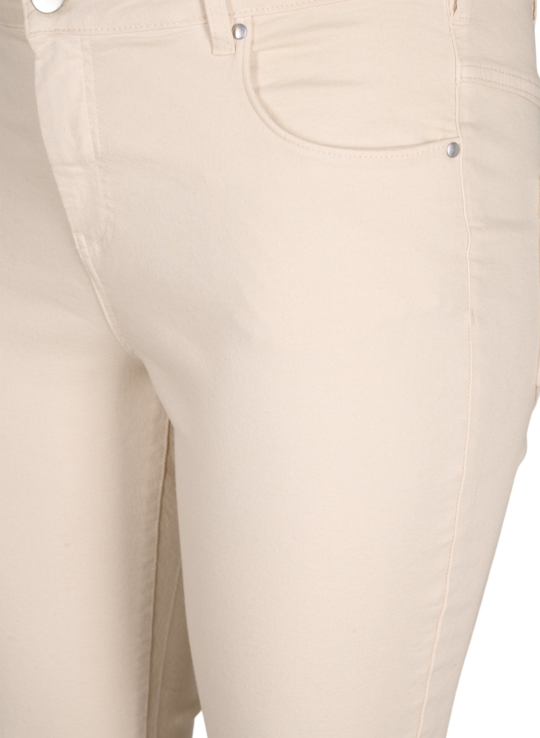 Zizzi Slim fit Emily jeans met normale taille, Oatmeal, Packshot image number 2