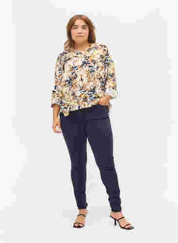 100% viscose blouse met bloemenprint, Ecru Flower, Model image number 2