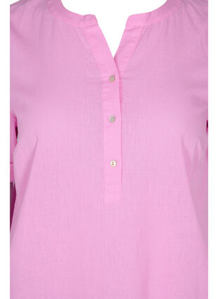 Lange blouse jurk met korte mouwen, Begonia Pink, Packshot image number 2