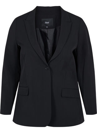 Klassieke blazer met zakken, Black, Packshot image number 0