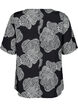 Viscose blouse met korte mouwen met print, Zwart, Packshot image number 1