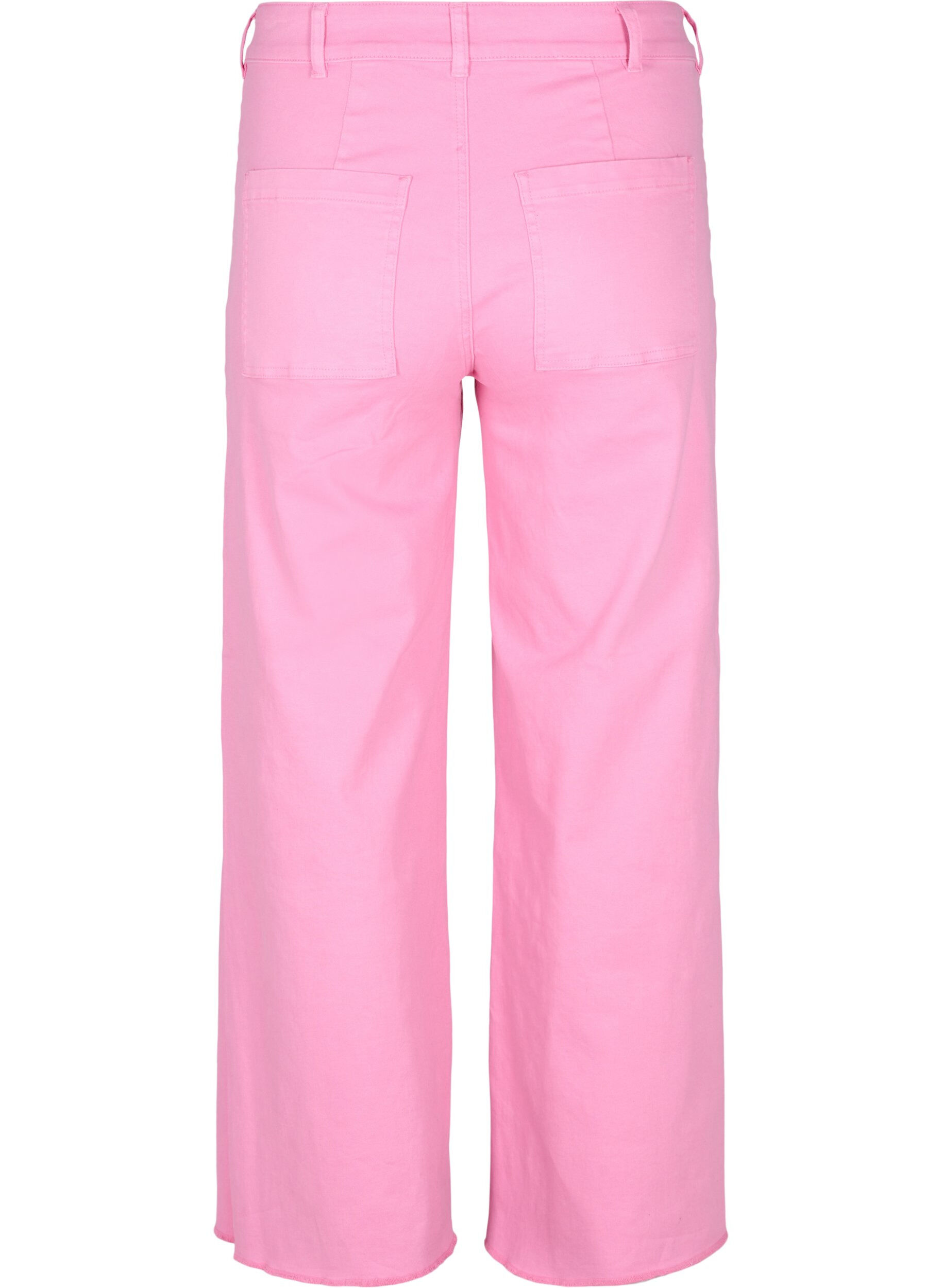 Zizzi Flared jeans met high waist, Roze, Packshot image number 1