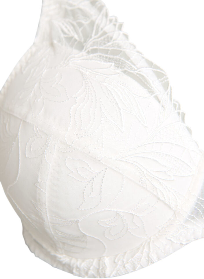 Gewatteerde kanten beha met beugel, Wit, Packshot image number 2
