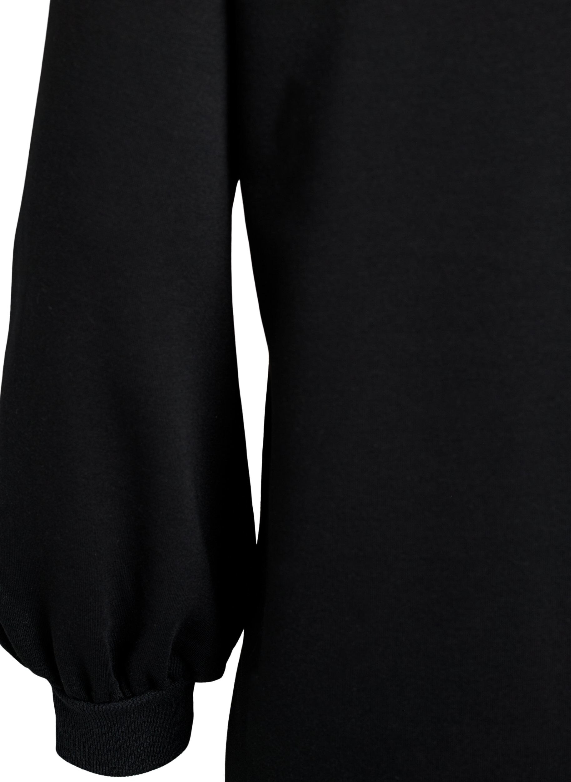 ZizziKorte sweaterjurk met ballonmouwen, Zwart, Packshot image number 3