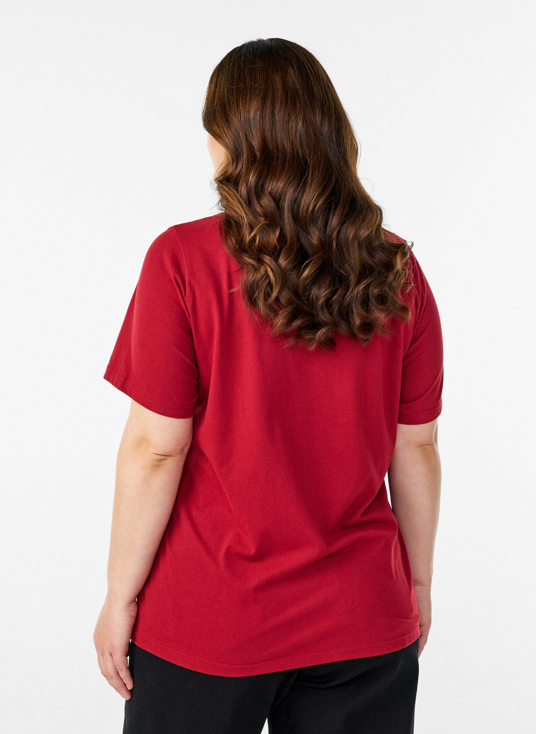 ZizziT-shirt met print, Rood, Model image number 2