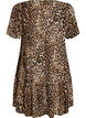 Viscose jurk met snijlijn, Bruin, Packshot image number 1
