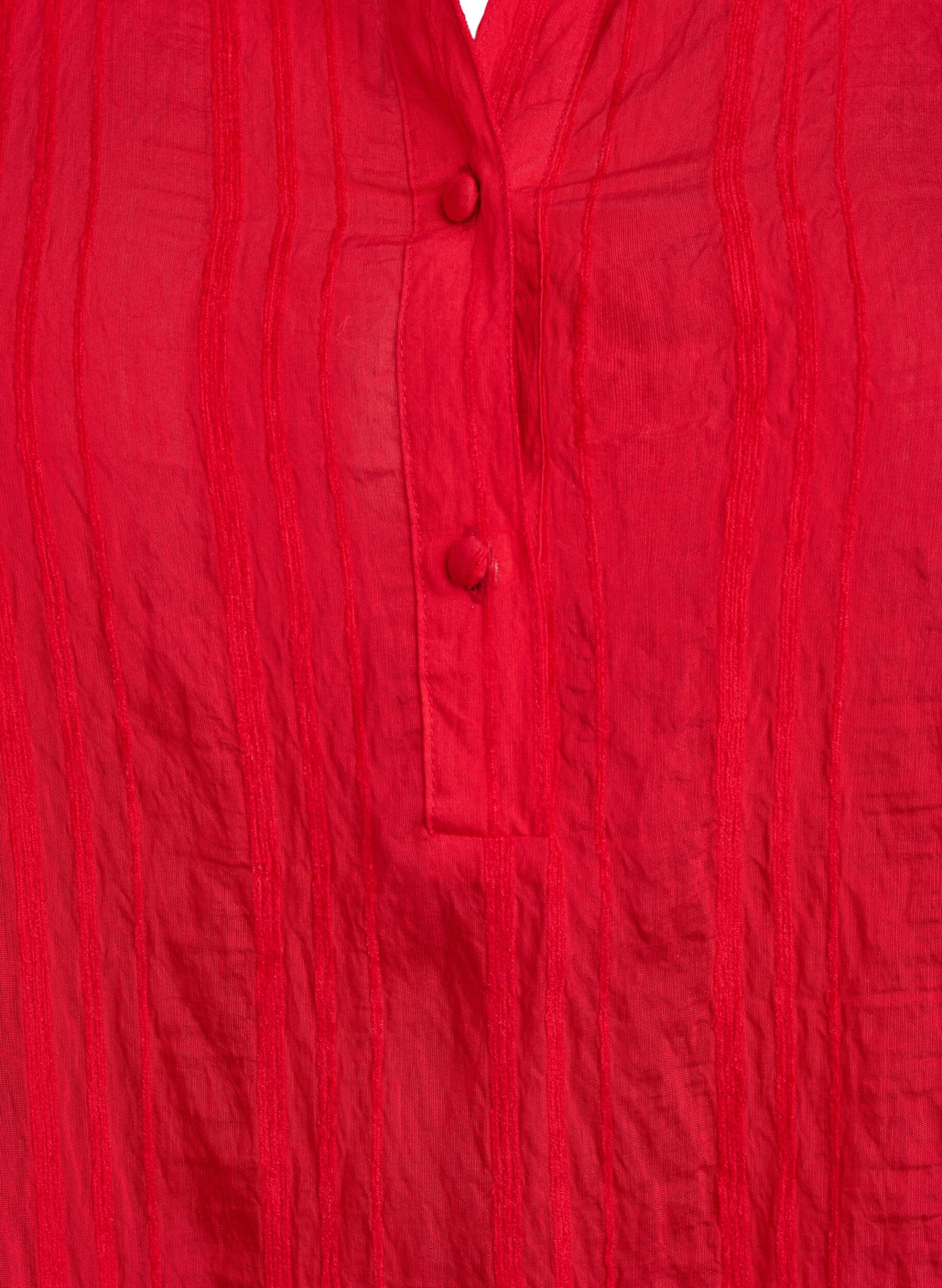 Zizzi Strand kaftan met kraag en knoopsluiting, Rood, Packshot image number 2