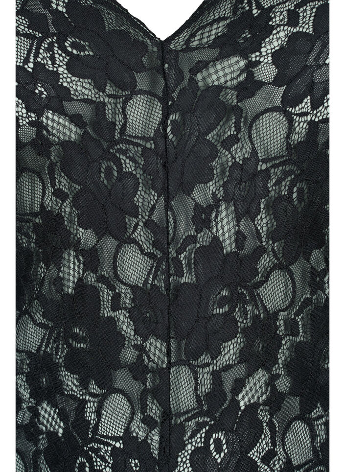 Kanten bodystocking met lange mouwen, Black, Packshot image number 2