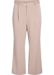 Dressebroek met hoge taille en rechte pijpen, Bruin