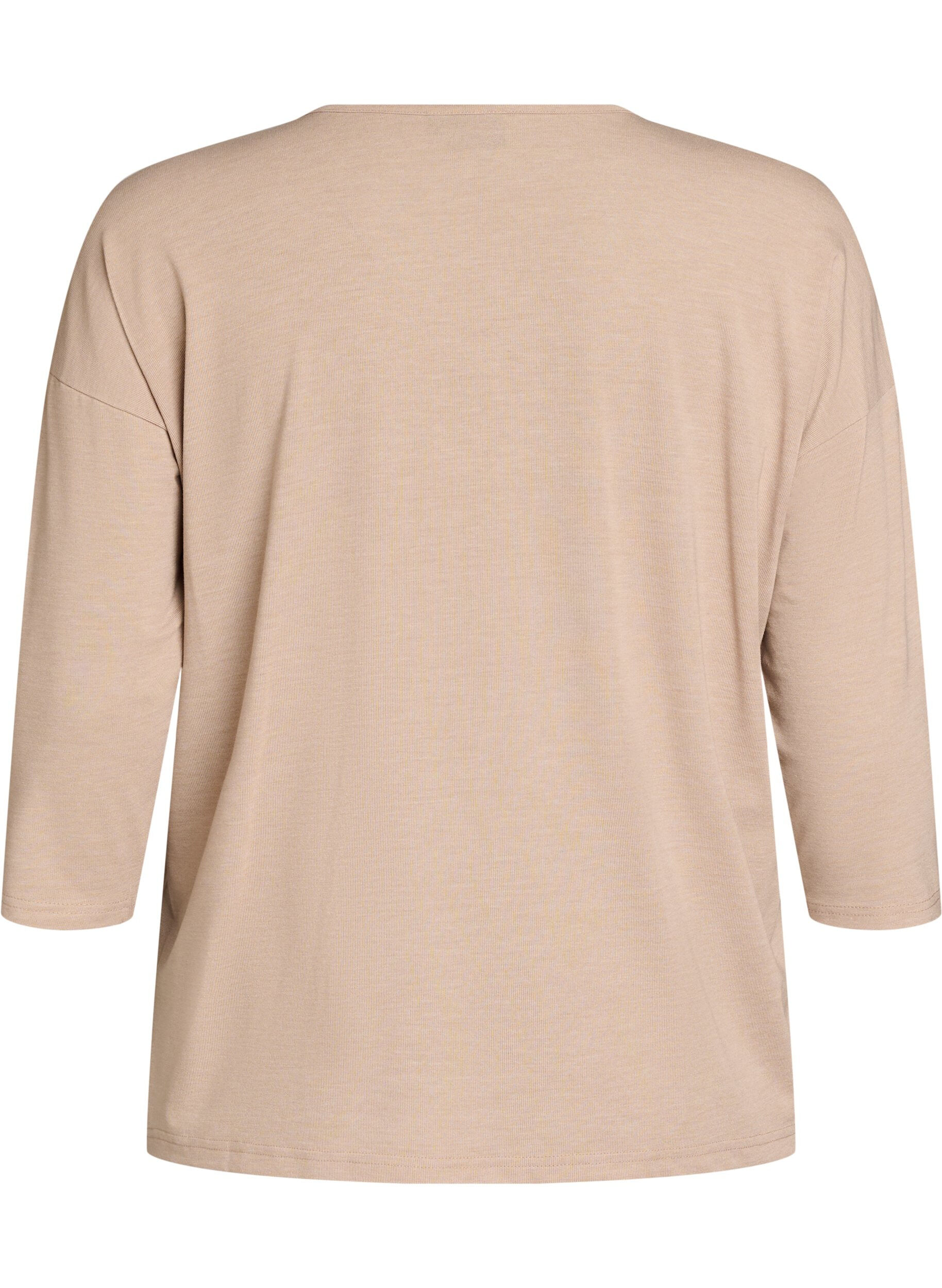 ZizziJersey blouse met 3/4 mouwen, Beige, Packshot image number 1