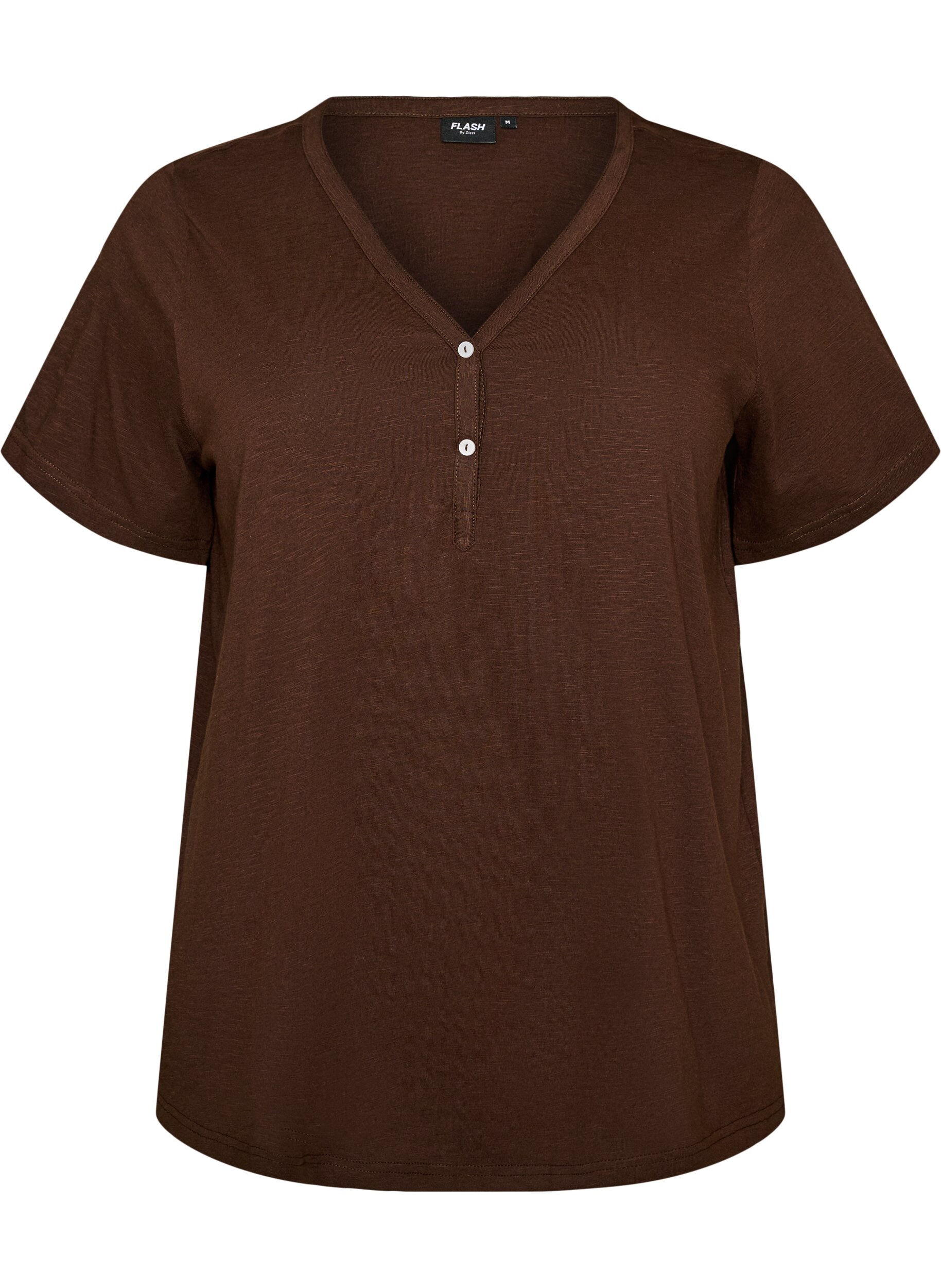 FLASH - T-shirt met knoopdetail
