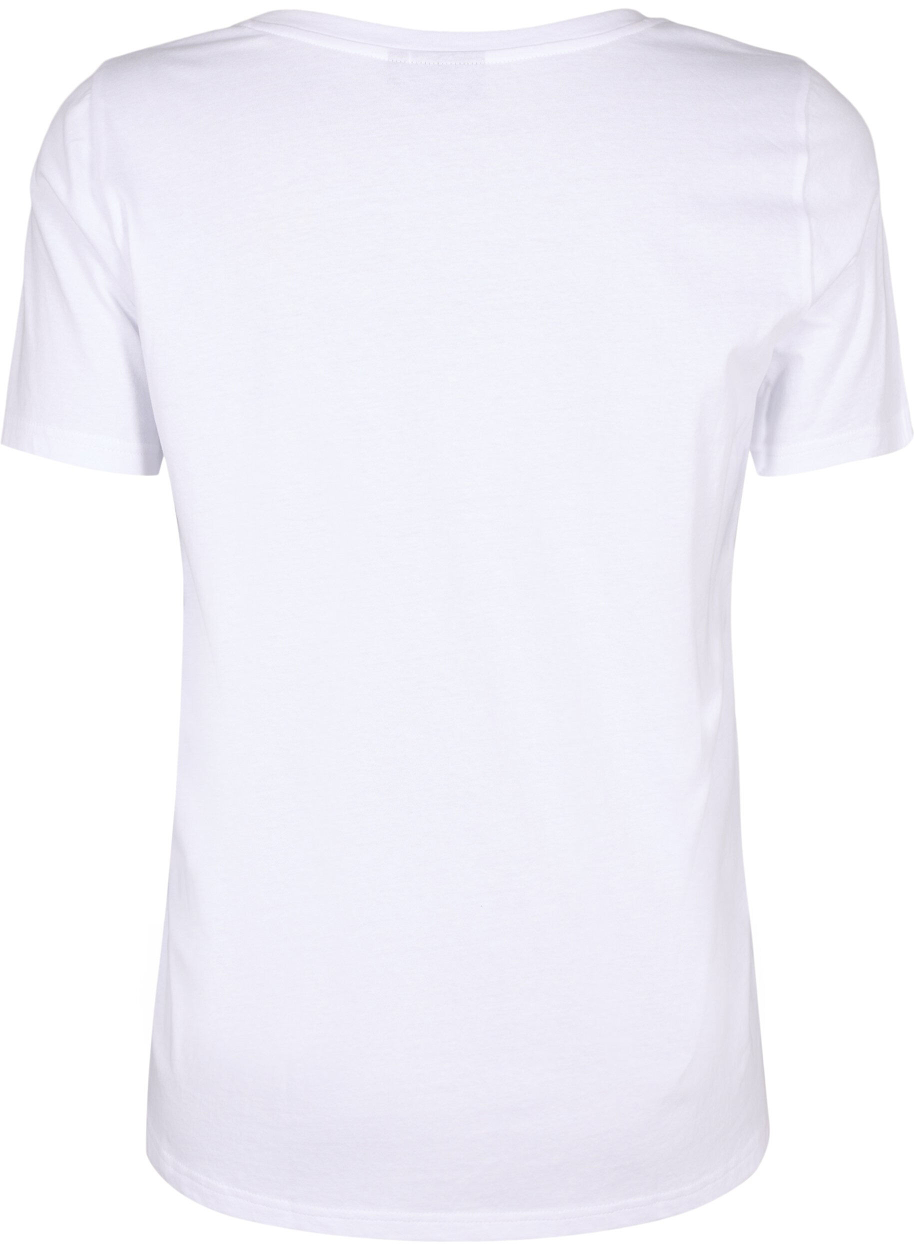 Zizzi Katoenen T-shirt met motief, B. White w. Face, Packshot image number 1