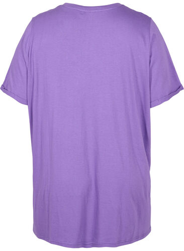 Effen kleur oversized v-hals t-shirt, Deep Lavender, Packshot image number 1