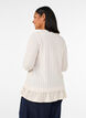 Blouse met structuur en volantzoom, Vanille, Model image number 2