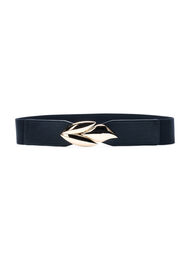 Elastische tailleband met goudkleurige gesp, Black w. Gold Buckle