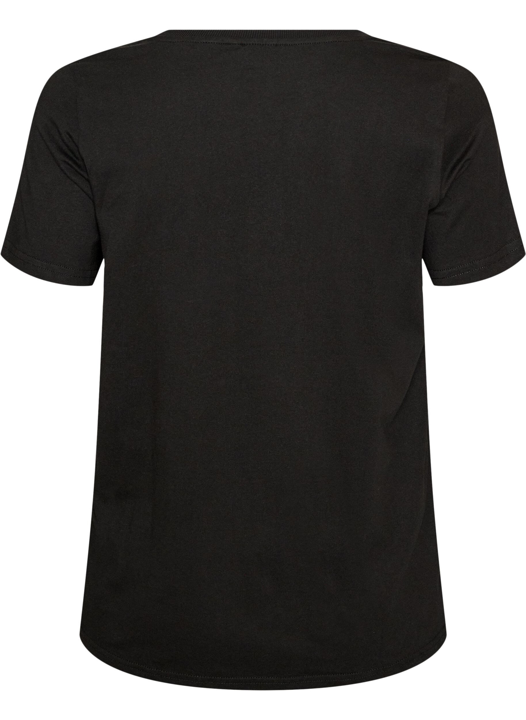 ZizziKerst T-shirt van biologisch katoen, Zwart, Packshot image number 1
