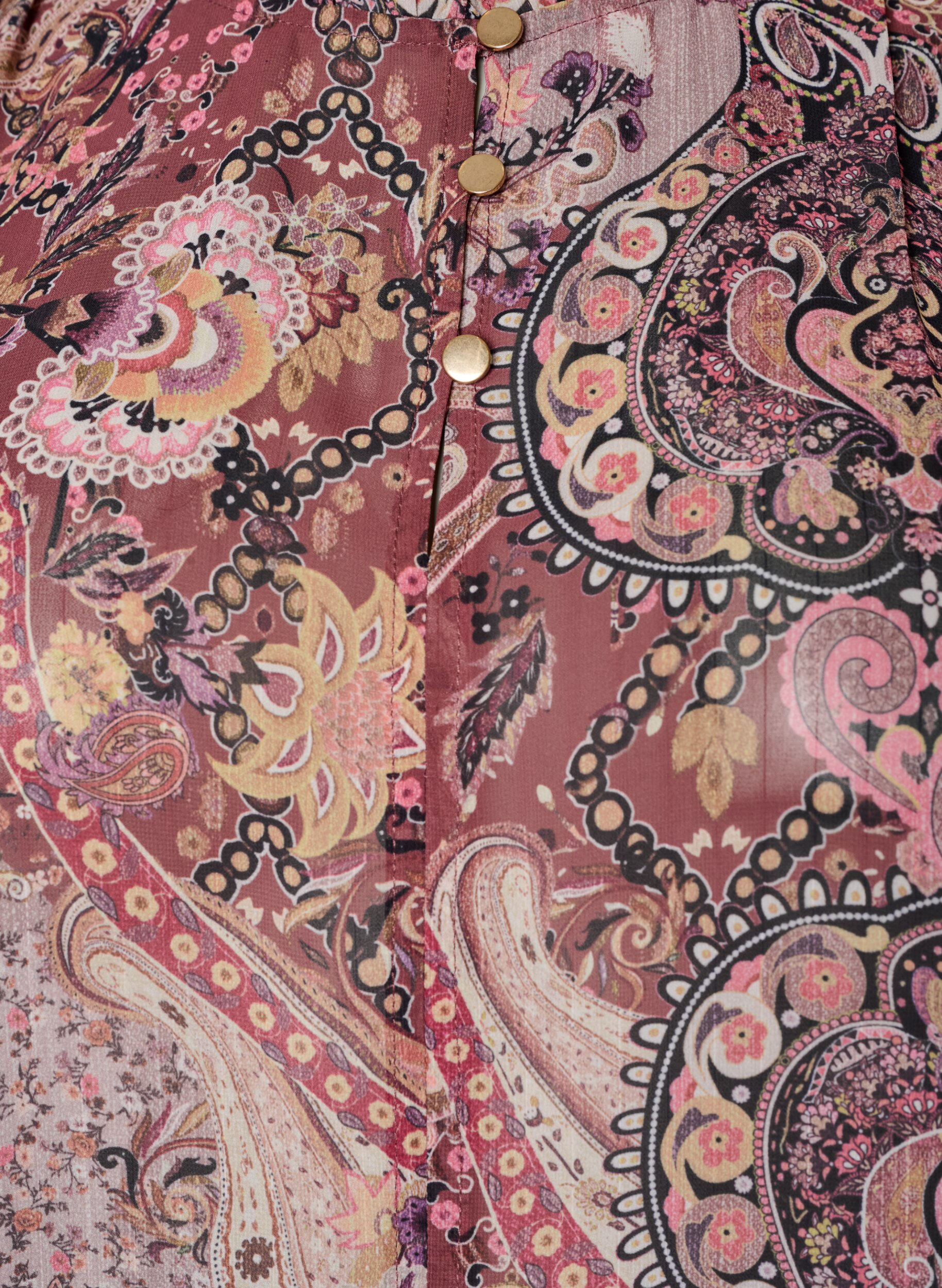 ZizziBlouse met paisleyprint en ruchesdetails, Paars, Packshot image number 2