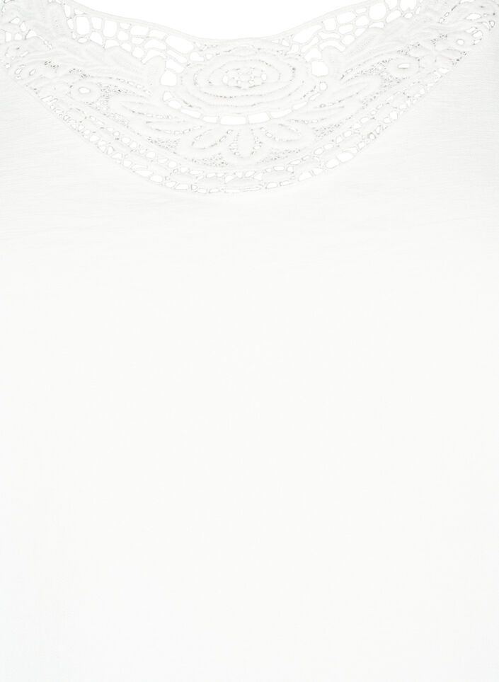 Blouse van viscose met gehaakt detail, Bright White, Packshot image number 2