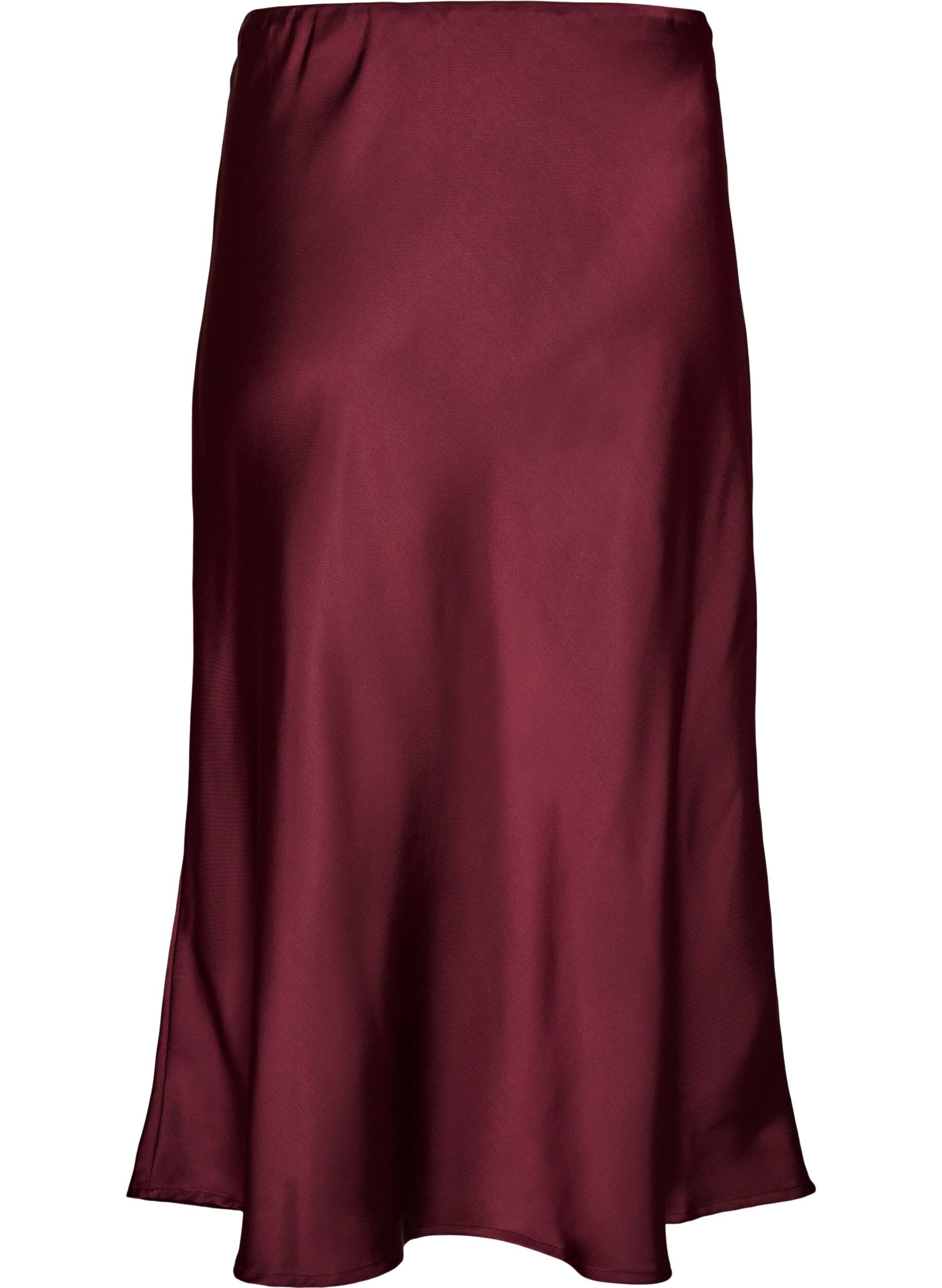 ZizziSatijnen midi rok, Rood, Packshot image number 1