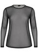 Mesh blouse met lange mouwen, Zwart, Packshot image number 0
