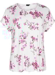 T-shirt met bloemenprint, Roze