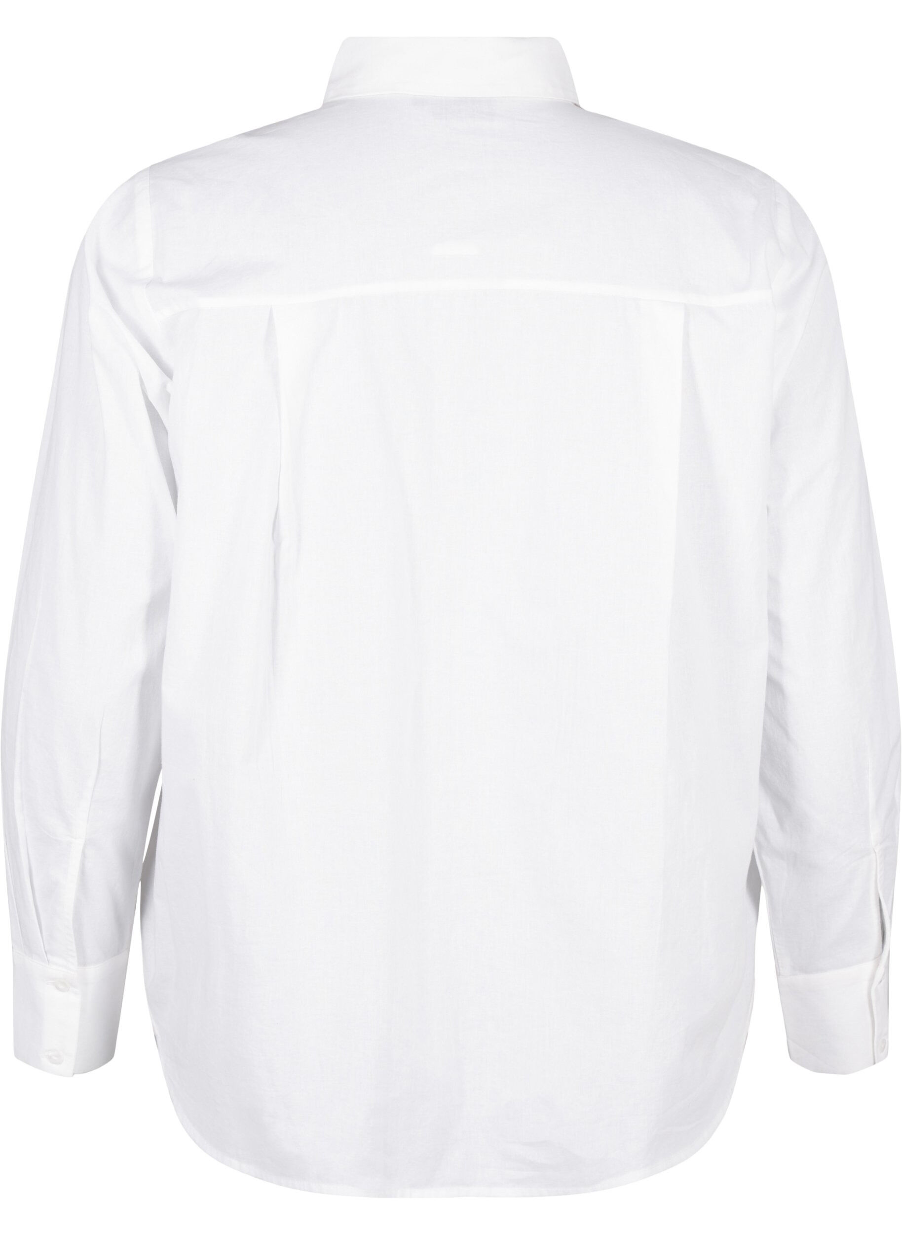 Zizzi Klassiek overhemd met geborduurde hartjes, Bright Wh.W. Blue H., Packshot image number 1