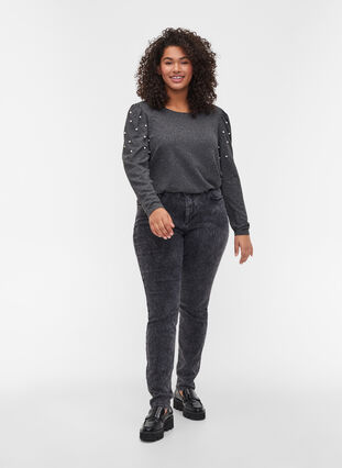 Amy jeans met hoge taille, Grey Denim, Model image number 0