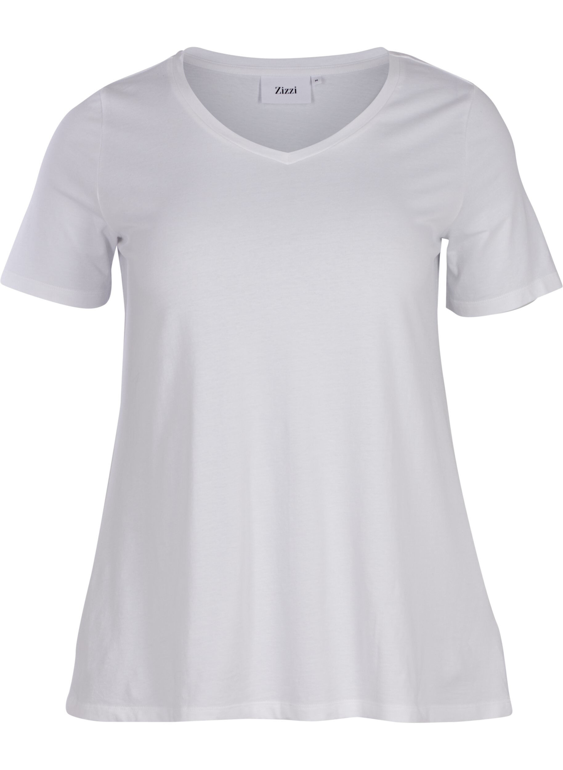 Zizzi Basic T-shirt, Bright White, Packshot image number 0