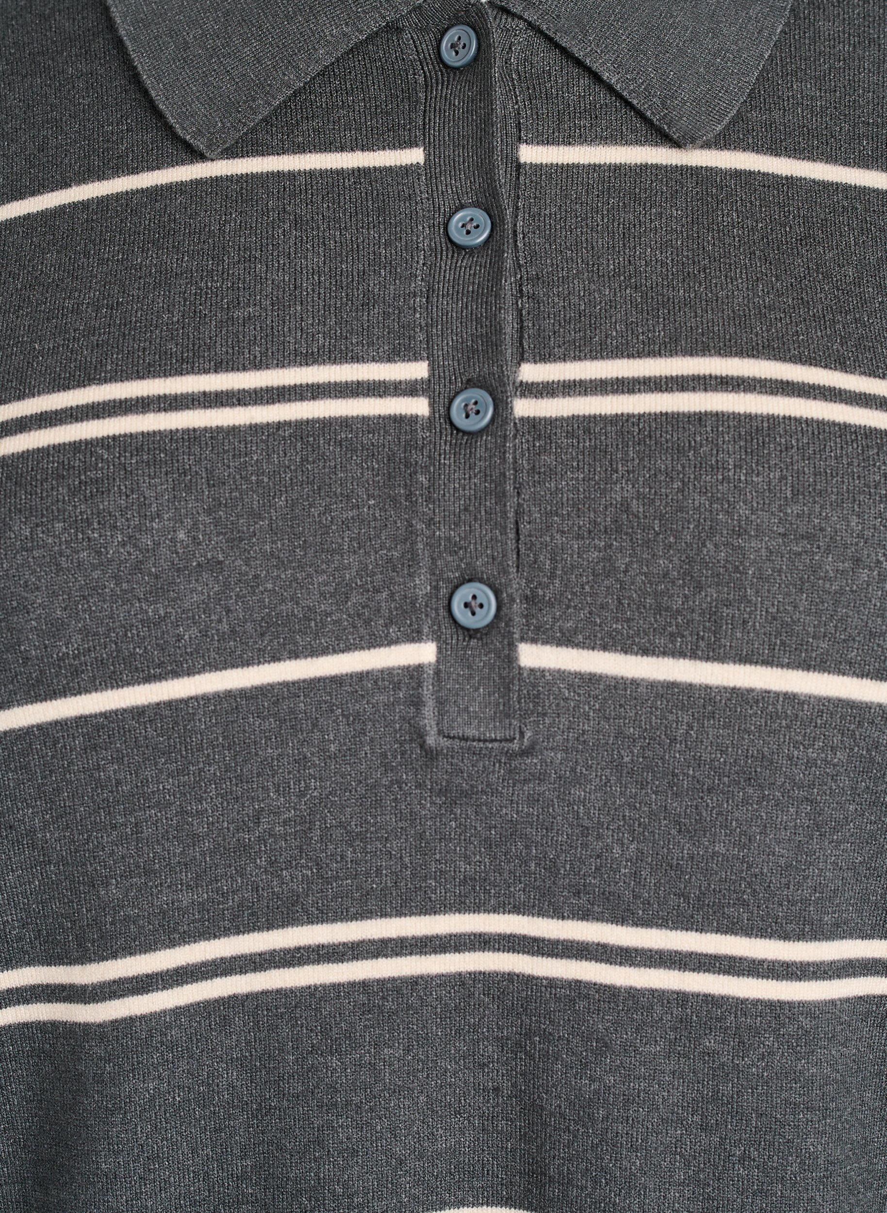 Zizzi Strik blouse met kraag, Groen, Packshot image number 2