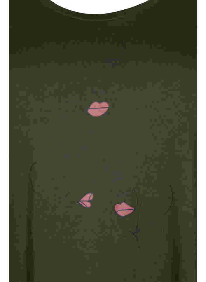 Katoenen nachthemd met korte mouwen en print, Forest Night W. Face, Packshot image number 2