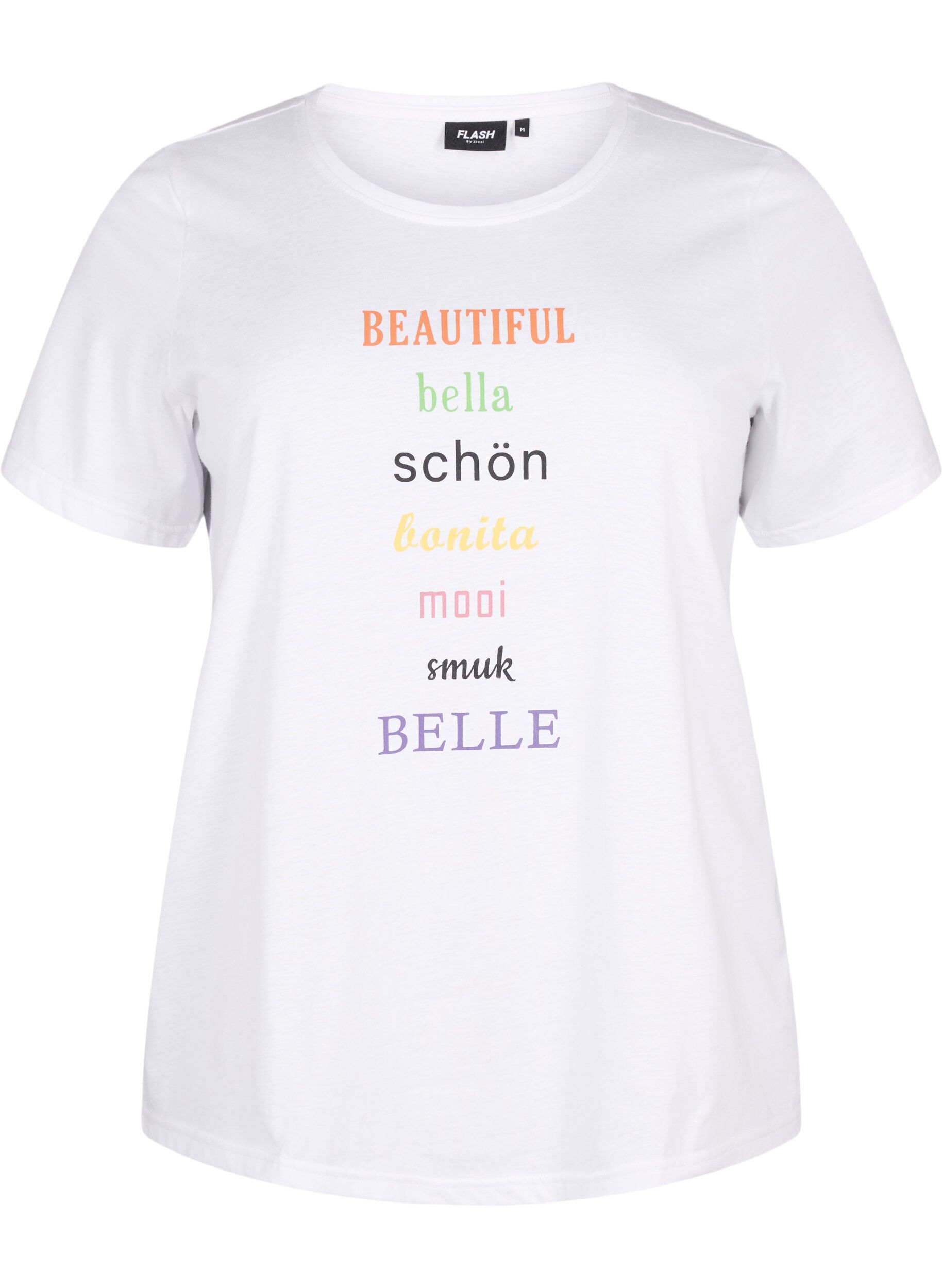 Zizzi FLASH - T-shirt met motief, Bright White, Packshot image number 0