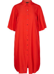 Blouse jurk met 3/4 mouwen, Fiery Red